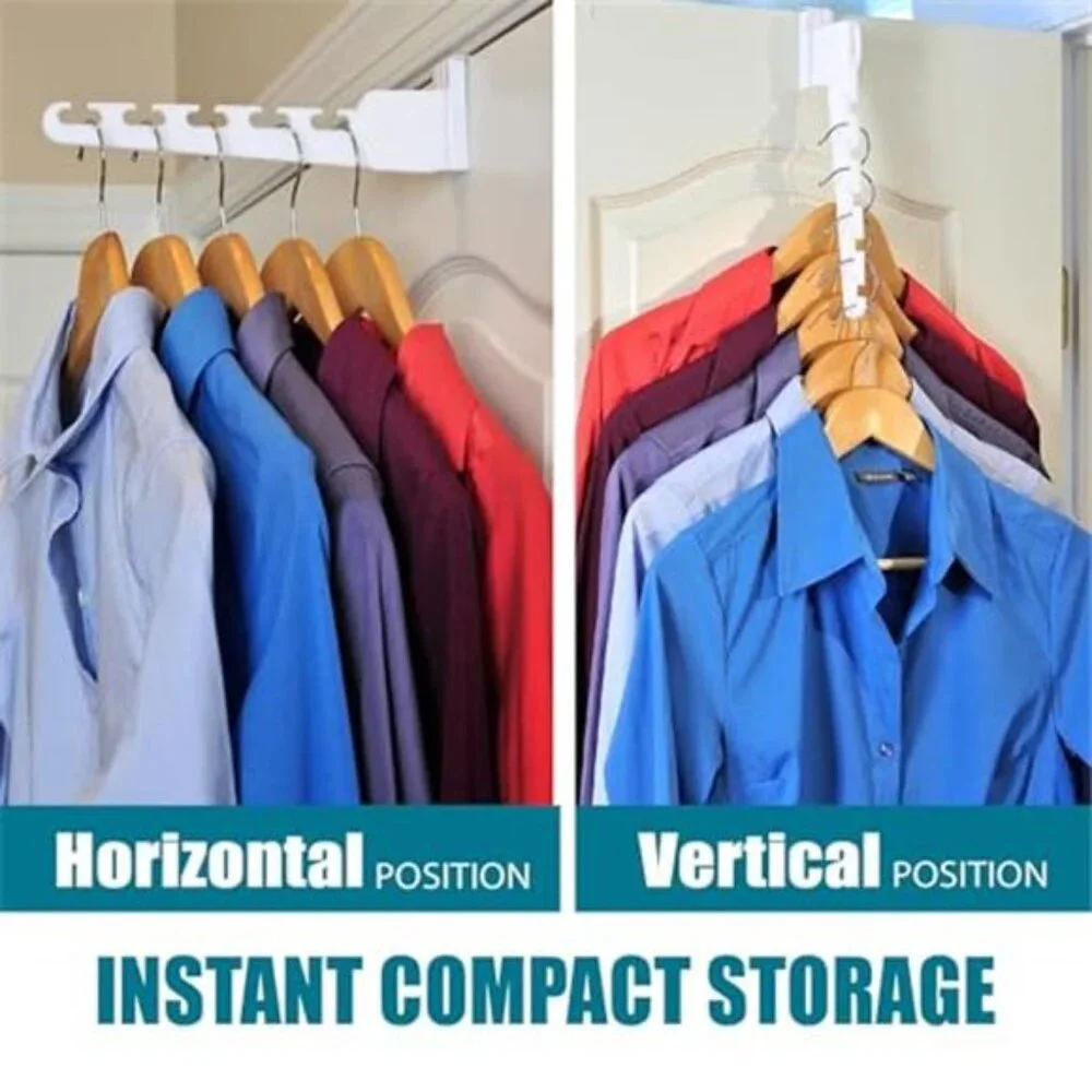 Over The Door Hanger Organizer 3Pack Clothes Hanger Hooks Space Saving Rack Whit